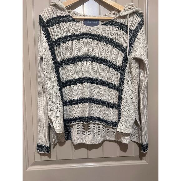 PAPER CRANE Hooded Stripe Sweater Size Small - Picture 1 of 5